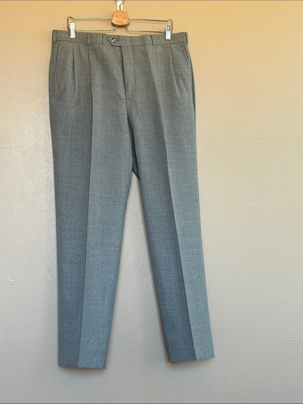 Vintage Gray Rough Rider Tailored Men's Trousers 100% Wool. Made in USA Sz 36X33